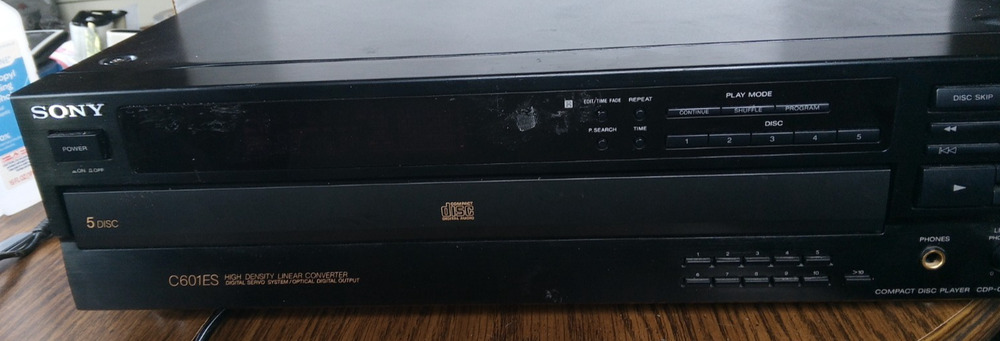 Sony C601ES 5-Disc CD Player Tested Powers On Problems With Disc Tray
